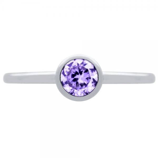 Inel argint 925 rodiat cu piatra mov [2]